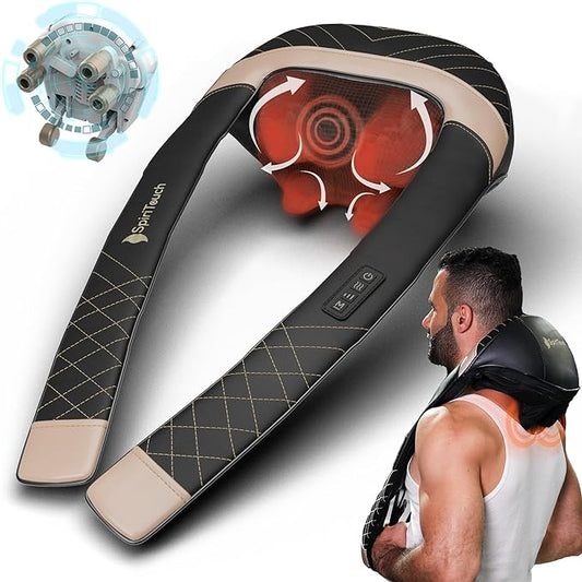 Pro Shiatsu Neck Massager with Heat,4D Heated Neck and Shoulder Massager,Neck Massager for Pain Relief Deep Tissue,Shoulder Massager with Heat, Kneading Massager Machine for Pain Relief - Bloomnest