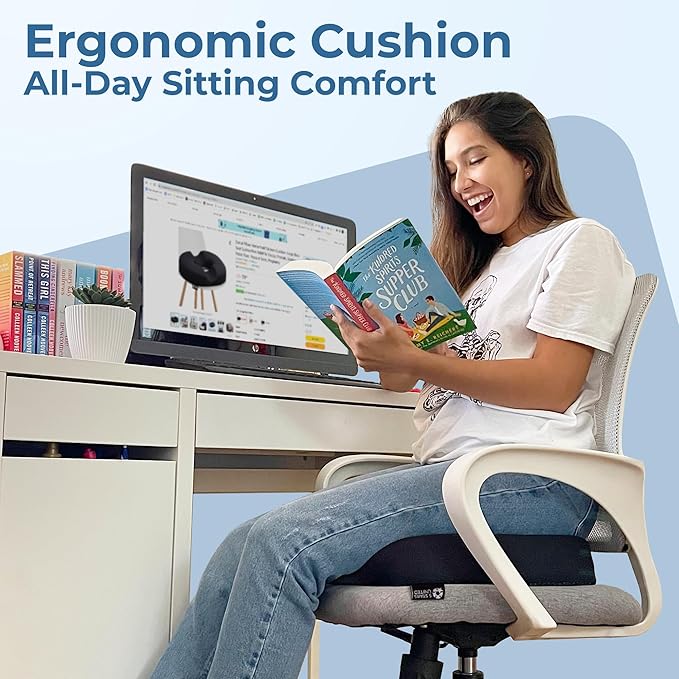 5 STARS UNITED Donut Pillow Hemorrhoid Tailbone Cushion – Large Chair Pad for Pain Relief – Coccyx, Prostate, Sciatica, Pelvic Floor, Pressure Sores, Pregnancy, Postpartum Recovery, Arctic Black - Bloomnest