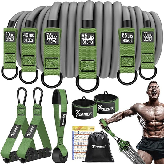 Heavy Resistance Bands for Working Out, 350lbs/450lbs Exercise Bands with Handles, Workout Bands Set for Men, Fitness Weight Bands for Muscle Strength Training, Stretching, Slim, Home Gym Equipment - Bloomnest