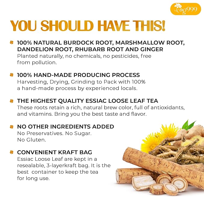 TOG Premium 1 lb Essiac Tea, Wellness Blends, Premium Quality, 100% Natural & Pure, Caffeine-Free, No Additives or Preservatives, Non-GMO, Plant-Based & Vegan - Bloomnest