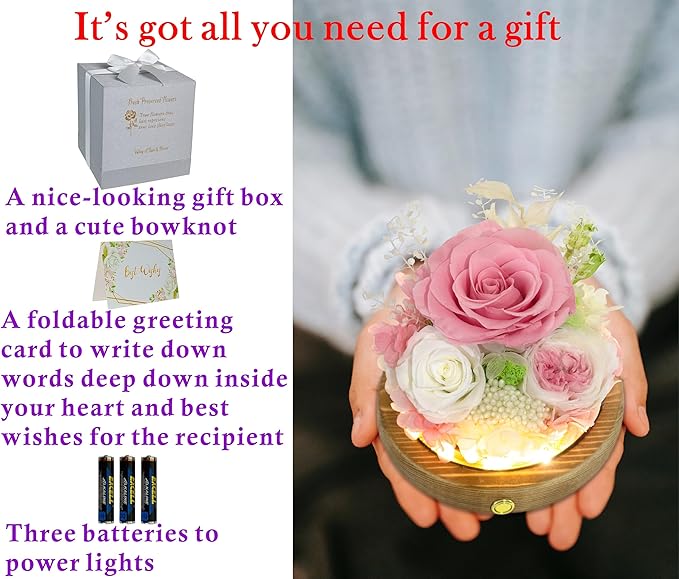 Valley of Rain & Forest Long-Lasting Real Flowers, Unique Floral Gift For you to send Love for All Occasions, for Indoor Decoration (Pink Rose & White Roses Arrangement) - Bloomnest