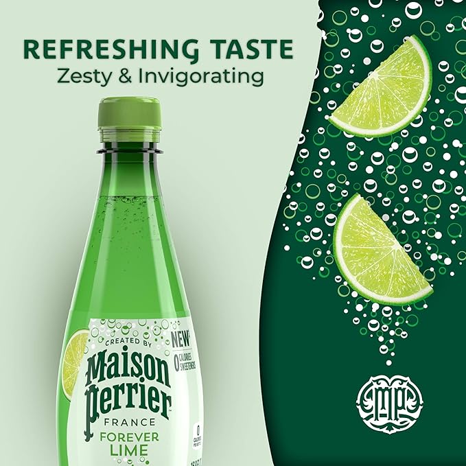 Maison Perrier Forever Lime Flavored Sparkling Water, 16.9 Fl Oz Plastic Water Bottles, 6 Count 101.406 fl oz - Bloomnest