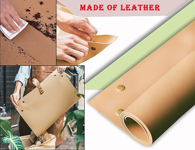 Leather Plant Repotting Mat Waterproof Transplanting Mat Indoor Succulent Potting Portable Gardening Mat, 30" X 18" Thickened Foldable Plant Potting Tray and Mess Control mat - Bloomnest