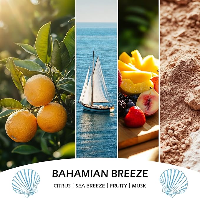 Bahamian Breeze Candles, 7oz Bahama Breeze Scented Candle, Natural Soy Candles for Home Scented, Long Lasting with 50 Hour Burn Time, Gifts for Men Women - Bloomnest