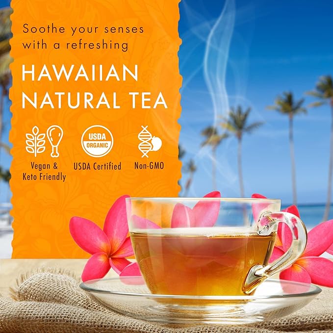 Olena Turmeric Tea, Herbal Green Tea Blend, All-Natural and Antioxidant-Rich Wellness Tea with Ginger and Black Pepper, Vegan and Keto-Friendly, 60 Tea Bags - Hawaiian Natural Tea - Bloomnest