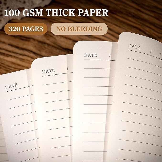 CAGIE B5 Journal Notebook for Men Women 320 Pages 100 GSM Paper Vintage Journaling Notebooks A5 Hardcover Leather Journals for Writing Travel Work Note Taking Diary, 7.6x10 in, Dark Brown - Bloomnest