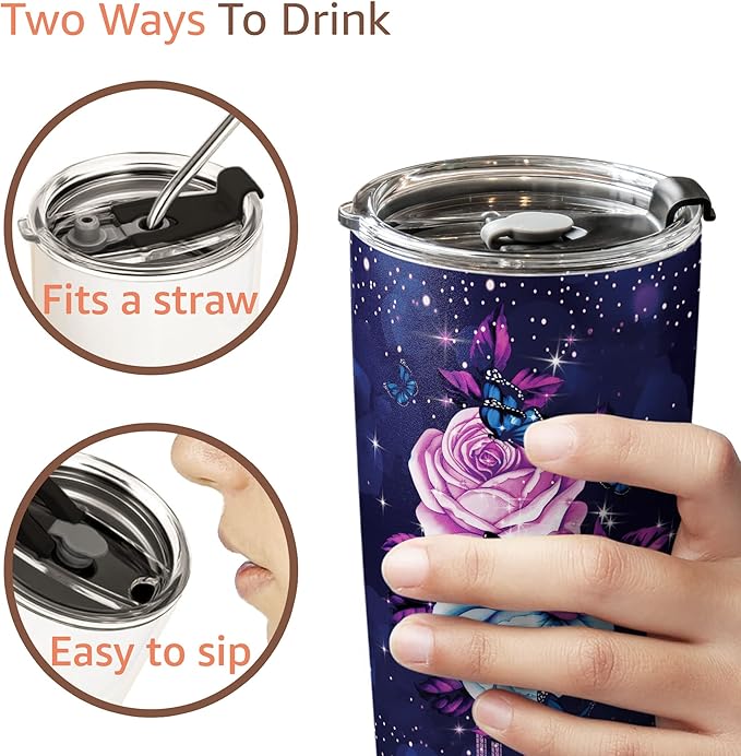Macorner Mothers Day Gifts for Mom - Stainless Steel Tumbler 20oz For Women - Birthday for Wife Grandma Nana From Daughter Son Kid - Bloomnest