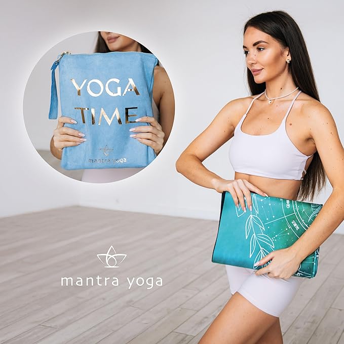 Mantra Yoga Travel PRO 1.5mm - Foldable Fitness & Exercise Mat with Bag | Lightweight, Compact & Eco-Friendly | Non-Slip & Washable | For All Types of Yoga | 72" L x 24" W | 2.6 lbs