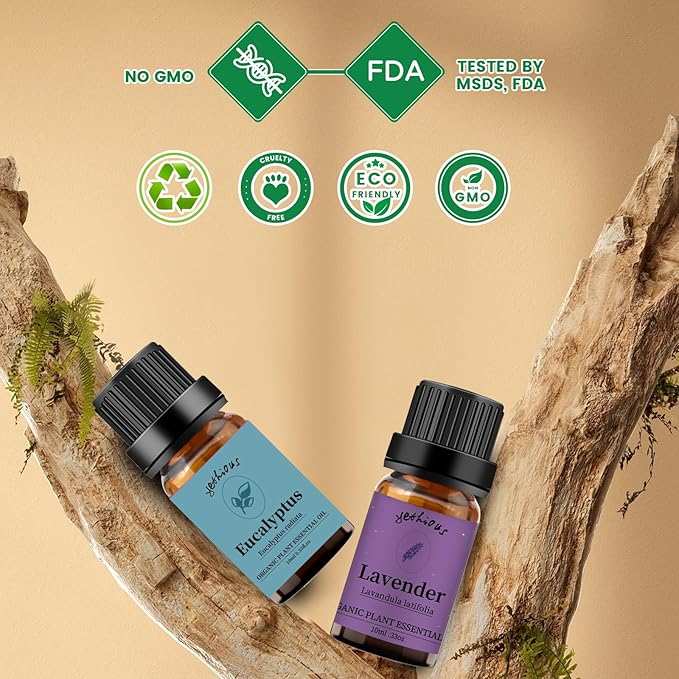 yethious Lavender Eucalyptus Essential Oil Organic Pure Plant Lavender Oil Essential Oil for Diffuser, Skin, Hair Care - Bloomnest