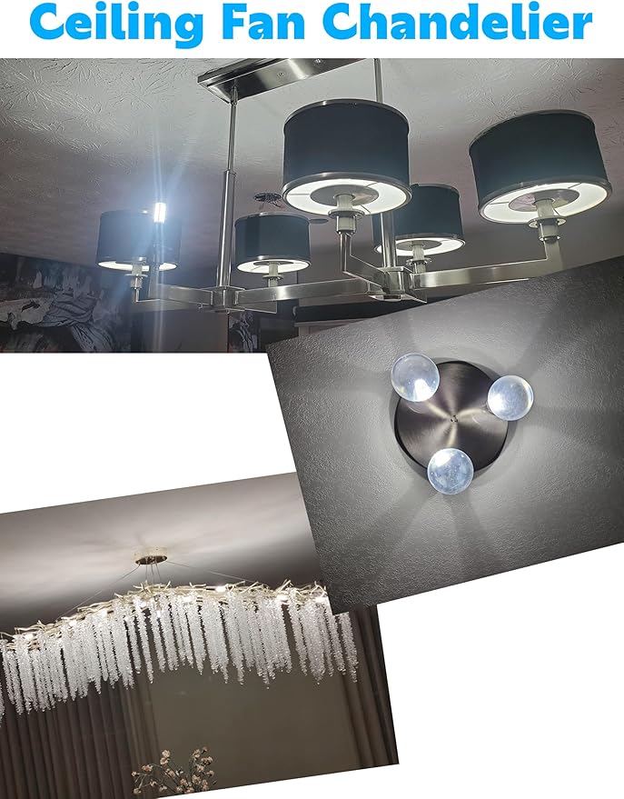 E12 Dimmable LED Light Bulb Equivalent 25w-40W, AC120V 4W 450lm E12 LED Candelabra Bulbs with T6 C7 Small Base, Daylight White 6000K for Ceiling Fan Chandelier Pendant Salt Lamp 8 Pack - Bloomnest
