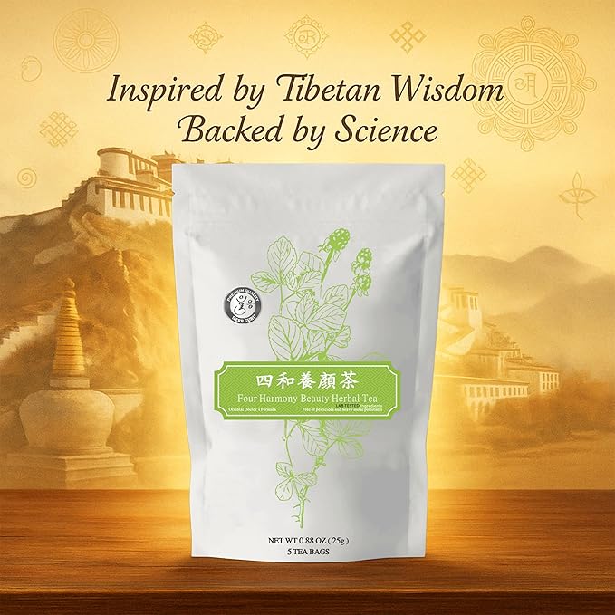 Herb Guru Four Harmony Beauty Herbal Tea Bags With Ginger, Honey, Orange Peel | Herbal Tea Blend For Beauty Balance And Relaxation Gifts | Premium Teas Infused With Nourishing Botanicals