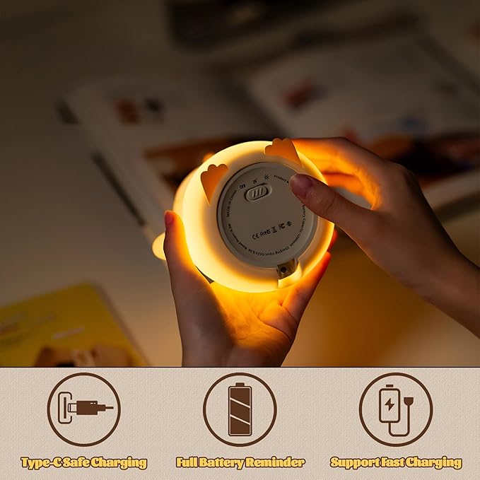 Penguin Nursery Night Light,LED Squishy Silicone Lamp,2 Levels Dimmable Bedroom Nightlight for Kids,Touch Light,Dorm Decor lamp,Baby Boys Girls Gifts (Standing Penguin) - Bloomnest
