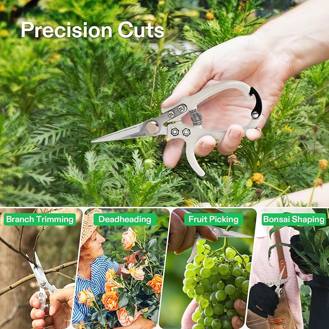 VIVOSUN Pruning Shears for Gardening, Lightweight Plant Pruners for Gardening, Garden Scissors for Cutting Flowers, Trimming Branches, Indoor Plant Scissors, Stylish Garden Gifts for Women - Bloomnest