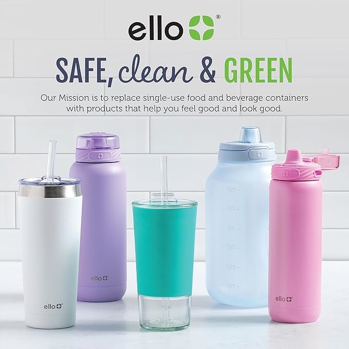 Ello Pop & Fill Insulated Stainless Steel Water Bottle with Quick Fill Lid, Leakproof Locking, Sip or Chug Spout, BPA-Free, Double Wall Vacuum Insulated for Sports, Travel & School- 22oz / 32oz / 40oz Ello