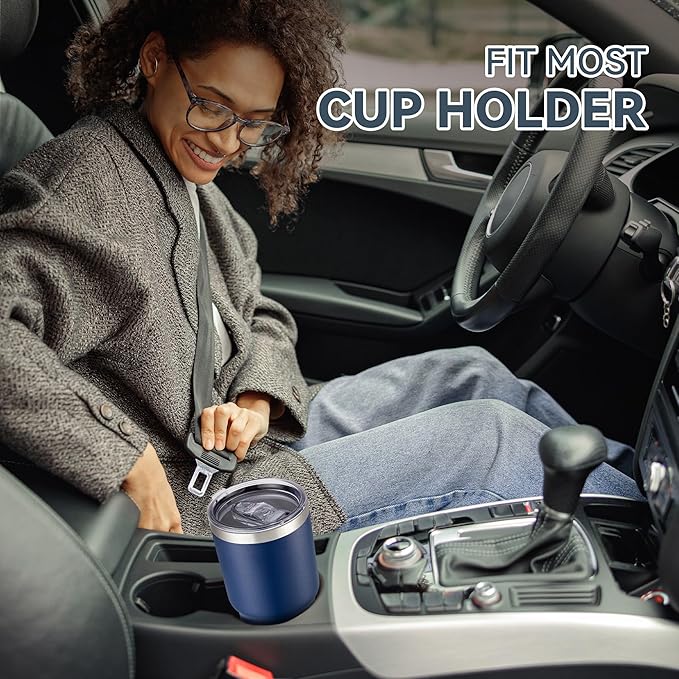 30 oz Tumbler with Lid Stainless Steel Tumblers Vacuum Insulated Cup Reusable Powder Coated Travel Mug Double Wall Leak Proof Portable Cups Keep Cold Drinks for 12 Hours, Navy, 1 Pack - Bloomnest