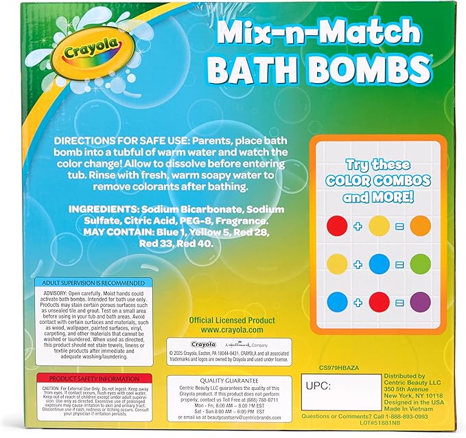 Crayola Color-Twist Bath Bombs 25 Deluxe Pack, Color Changing Bath Bombs in Classic Crayola Colors with Surprise Colored Inside, Color Your Bath Non-Toxic Bathbomb Fizzies for Boys & Girls - Bloomnest