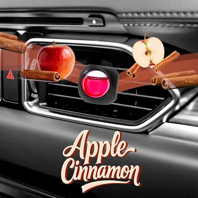 Car Air Freshener Vent Clips, 8 Pack, Provides Long-Lasting Scent, Up to 240 Days, Odor Eliminator (Apple Cinnamon) - Bloomnest