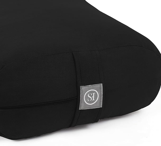 Meditation Cushion Bolster Pillow for Restorative Yoga – Supportive Cushion for Meditation, Pilates, and Relaxation – Filled with Buckwheat Hulls - Removable Cover - Bloomnest