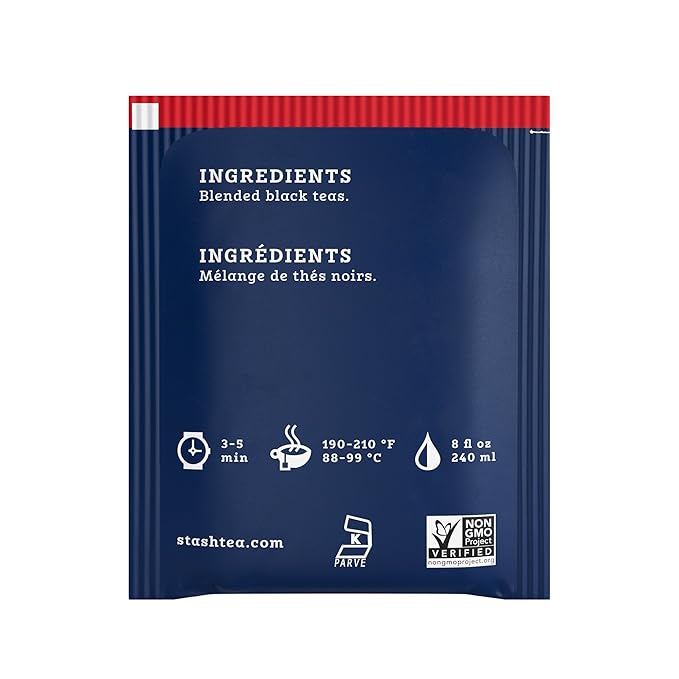 Stash Tea English Breakfast Black Tea - Caffeinated, Non-GMO Project Verified Premium Tea with No Artificial Ingredients, 20 Count (Pack of 6) - 120 Bags Total - Bloomnest