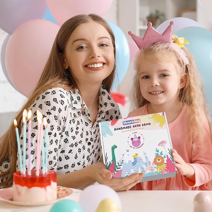 SHUCHING 9 XXL Unicorn Bath Bombs with Surprise Inside, Natural and Organic Bubble Bath Fizzy Balls for Kids, Birthday Christmas Gifts Set for Girls - Bloomnest