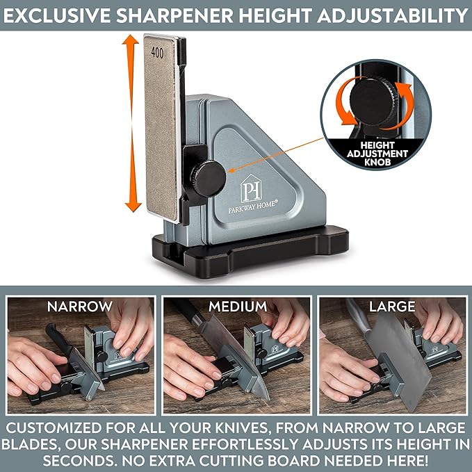 Rolling Knife Sharpener with Adjustable 10° to 40° Options and Adjustable Grinding Height, Knife Sharpener Kit, Roller Knife Sharpening System - Bloomnest