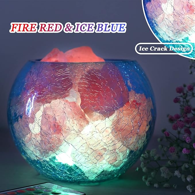 USB Himalayan Salt Lamp with Remote Control, 16 Colors Lighting & 4 Color Changing Mode Salt Rock Lamp, Used for Holiday Gift, Home Deco, Yoga, Office - Bloomnest
