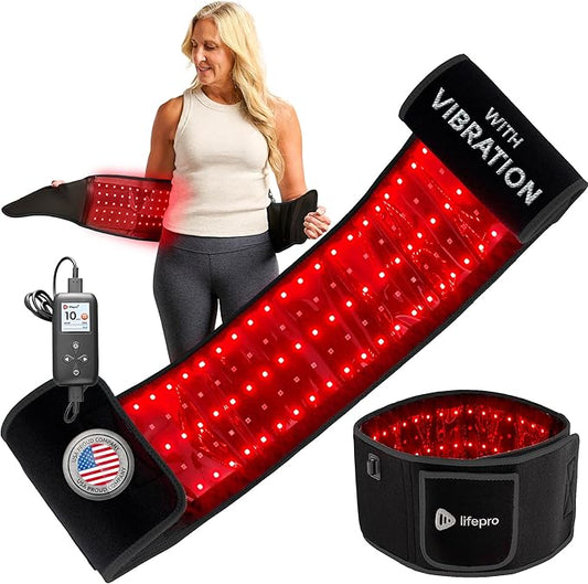 Lifepro Red Light Therapy Belt – Allevared Infrared Red Light Therapy for Body, Back Pain and Shoulder - 660nm & 850nm Near Infrared Heating Pad – Adjustable & Portable for Wellness & Relaxation Lifepro