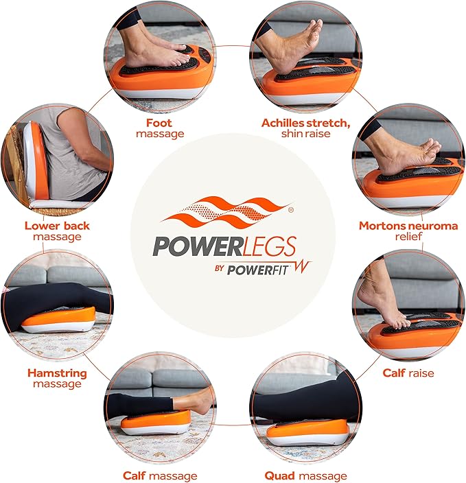 Power Legs Electric Foot Massager Machine with Remote Control, Adjustable Speed, Vibration - Calf Massager - Feet Massager for Neuropathy Pain Relief, Plantar Fasciitis, Leg Blood Circulation (Orange) - Bloomnest