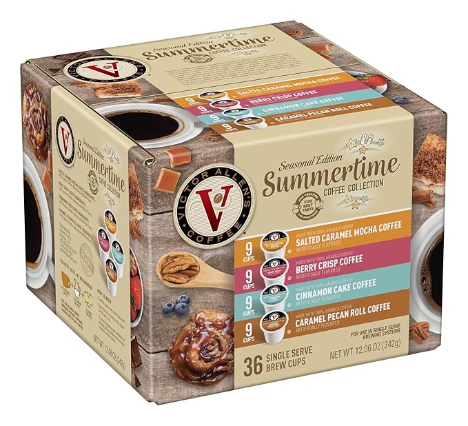 Victor Allen's Coffee Summertime Coffee Variety Pack, Medium Roast, 36 Count, Single Serve Coffee Pods for Keurig K-Cup Brewers - Bloomnest