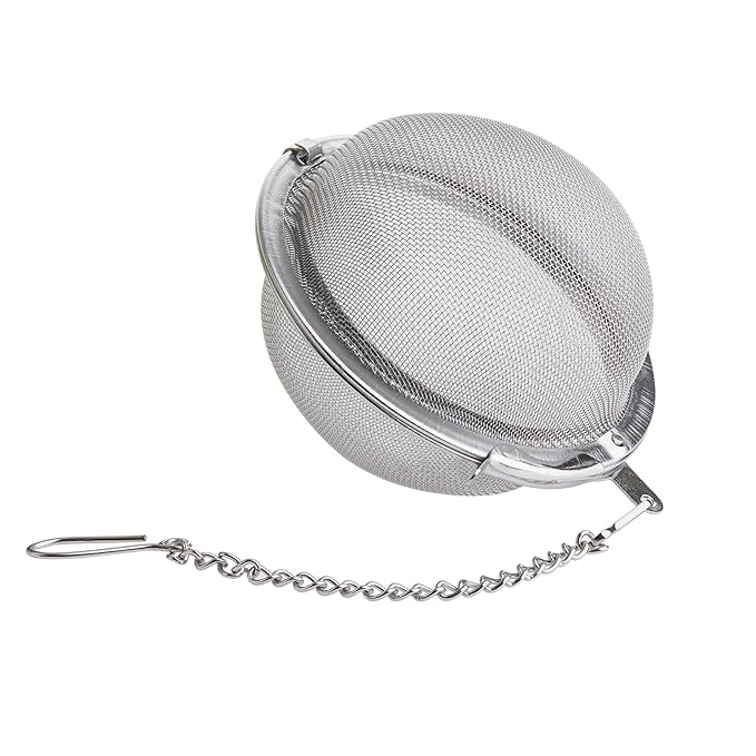 Tiesta Tea Small Stainless Steel Infuser Ball for Loose Leaf, Reusable Strainer with Extra Fine Mesh & Chain, Single Cup Steeper, Ideal for Hot & Iced Brewing, Holds 1 TBSP of Tea - Bloomnest