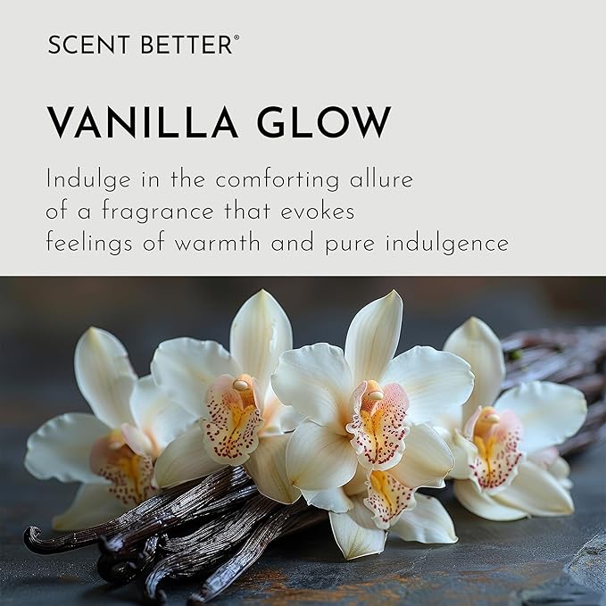 Scent Better Vanilla Glow Aroma Essential Oil Blend: an Aromatherapy Blend of Vanilla, Amber, and Sandalwood for Ultrasonic Diffusers & Nebulizers (2 Fl Oz, 60 mL) - Bloomnest