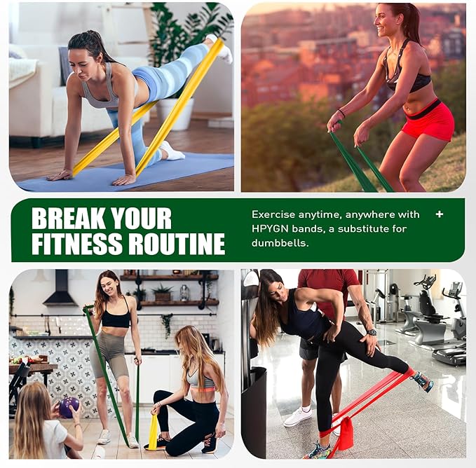 Resistance Bands, Exercise Bands, Physical Therapy Bands for Strength Training, Yoga, Pilates, Stretch Elastic Band with Different Strengths, Workout Bands for Home Gym - Bloomnest