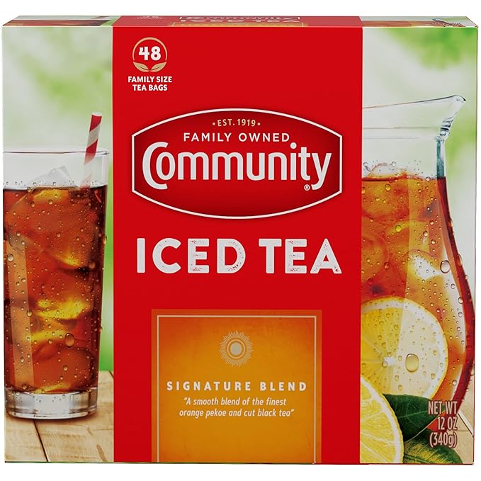 Community Coffee Signature Iced Tea, 48 Family Size Tea Bags, 48 Count Box (Pack Of 1) - Bloomnest