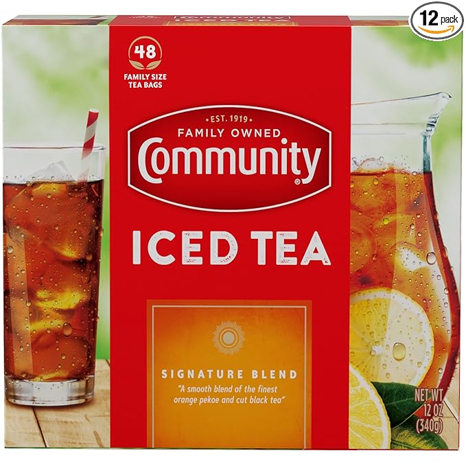 Community Coffee Signature Iced Tea, 576 Family Size Tea Bags, 48 Count Box (Pack Of 12) - Bloomnest