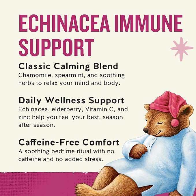 Celestial Seasonings Sleepytime Wellness Echinacea Immune Boost, Caffeine Free, 20 Tea Bags Box - Bloomnest