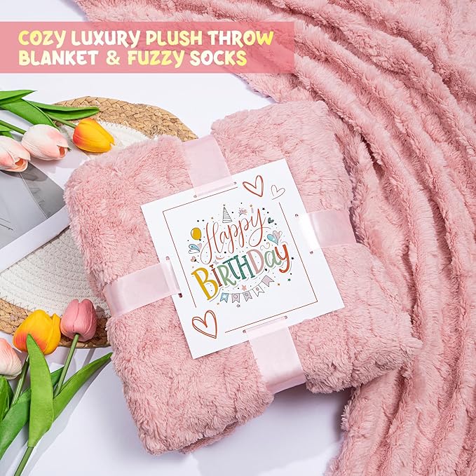 Birthday Gifts for Women, 13PCS Unique Happy Birthday Gifts Basket for Mom Her Best Friend Sister Wife Girlfriend Coworker Bestie, Luxury Self Care Box Relaxing Spa Gifts Set (Rose) - Bloomnest
