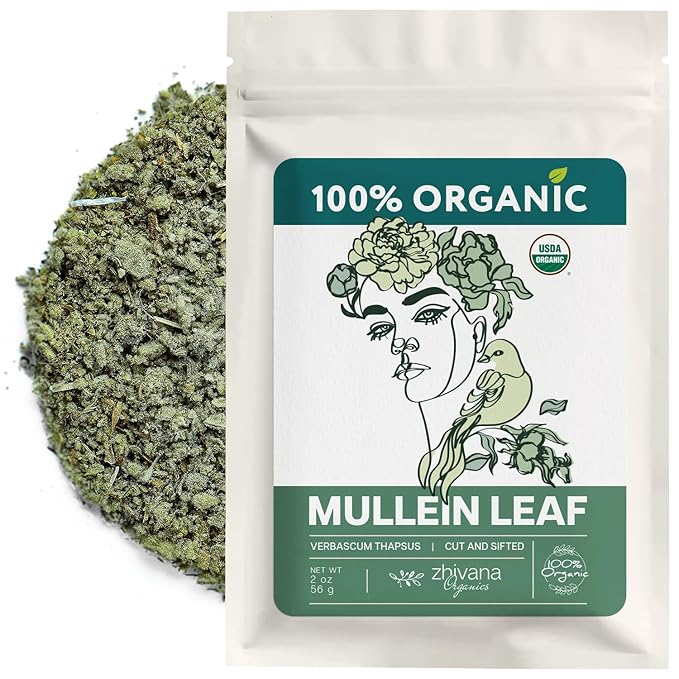 Organic Mullein Leaf Tea (2oz.) - Loose Leaf Dried Mullien Leaves - Gordolobo Tea Organica - Wild Harvested - Herbal Tea for Lungs & Respiratory Health - Bloomnest