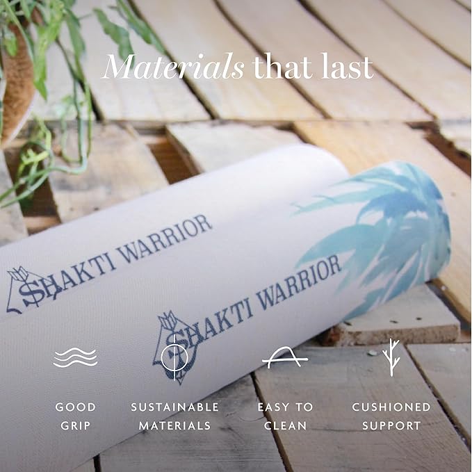 Shakti Warrior TPE Yoga Mat - Artist Designed, Premium eco friendly mats, Non Slip, Non toxic, Great For Regular & Hot Yoga, Pilates and Workouts (72 inch x 24 inch x 6mm thick)