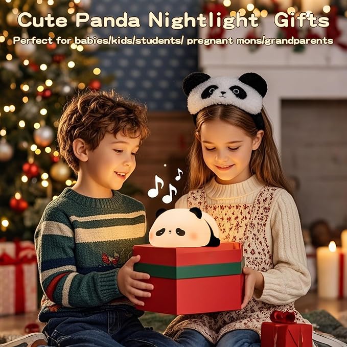Panda Night Light with White Noise, Sound Machine for Baby Sleeping Aid,Toddler Sleep Trainer 4 Soothing Sleep Sounds,Timer/Dimmable Nursery Silicone Night Light, Cute Panda Gifts for Kids Boys/Girls - Bloomnest