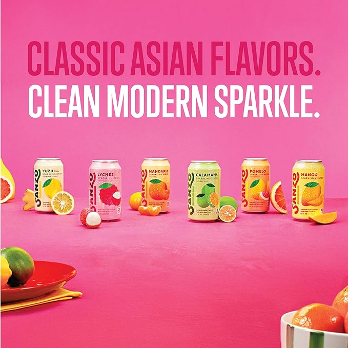 Sanzo Flavored Sparkling Water Variety Pack - Yuzu Lemon, Calamansi Lime, Pomelo Grapefruit, Mango, Lychee, Mandarin Orange - Asian Drinks Carbonated Flavored Water, Fizzy Seltzer - 12oz, 12 Pack - Bloomnest