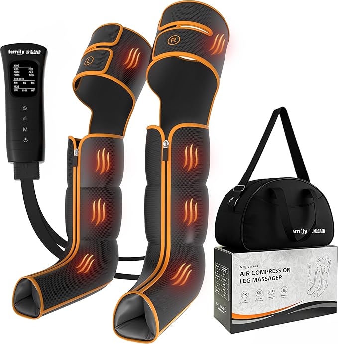 Leg Massager with Heat and Compression‎, Leg Compression Machine & Compression Boots for Circulation – 6 Modes & 3 Intensity Levels for Pain Relief, Gifts for Women, Men & Seniors - Bloomnest