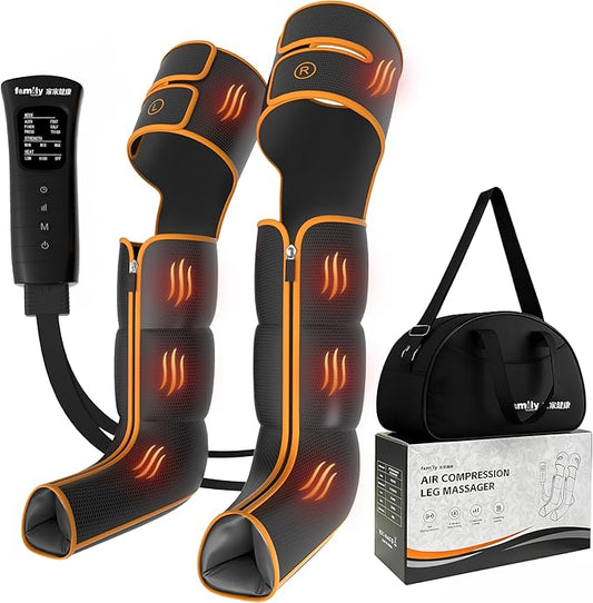 Leg Massager with Heat and Compression‎, Leg Compression Machine & Compression Boots for Circulation – 6 Modes & 3 Intensity Levels for Pain Relief, Gifts for Women, Men & Seniors - Bloomnest