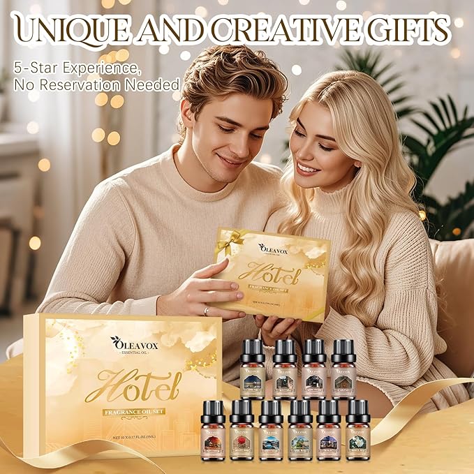 Hotel Diffuser Oils Gift Set, Luxury Fragrance Oil Blend, Hotel Essential Oils for Diffusers for Home, Candle & Soap Making Scents, More 10x5ml Scented Oil, Aromatherapy Oils Kit - Bloomnest