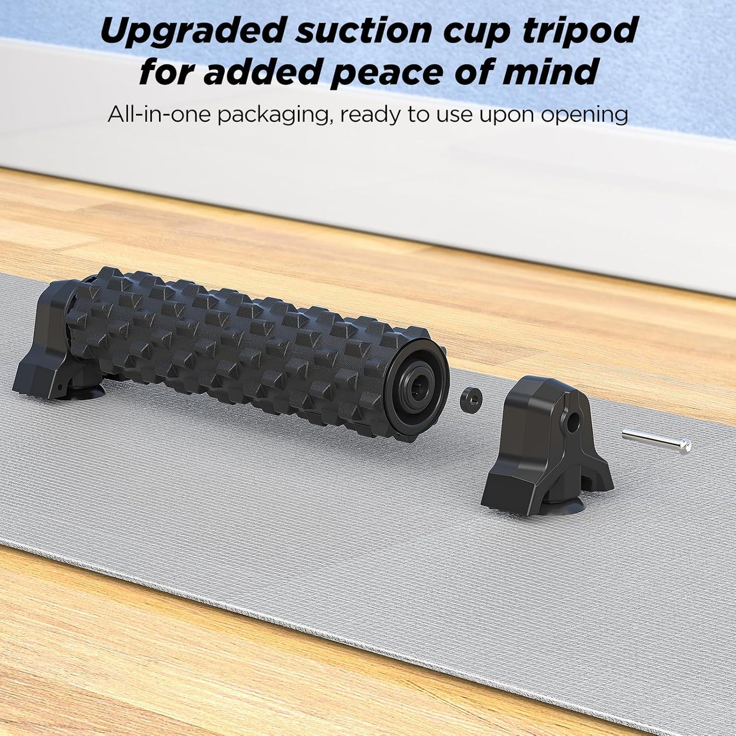 Foam Roller with Suction Cup Stand, 21 inch Trigger Point Deep Tissue Massage Foam Roller,Medium Density Grid Bracket Foam Rollers, Myofascial Release, Relieves Leg Muscle Pain, Gym Equipment