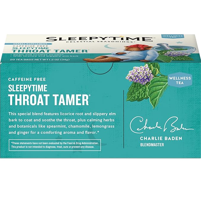 Celestial Seasonings Wellness Tea, Sleepytime Throat Tamer, 20 Count Box (Pack of 2) - Bloomnest
