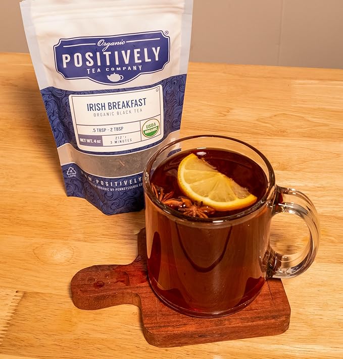 Organic Positively Tea Company, Irish Breakfast Black Tea, Loose Leaf, 4 Ounce - Bloomnest