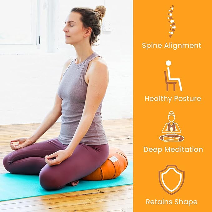 Meditation Cushion Sol Living Yoga Floor Pillow 100% Cotton Floor Cushion Removable Cover Firm Comfort Yoga Floor Cushion Seating for Adults Machine Washable Zafu Meditation Pillow Pouf Bolster Pillow