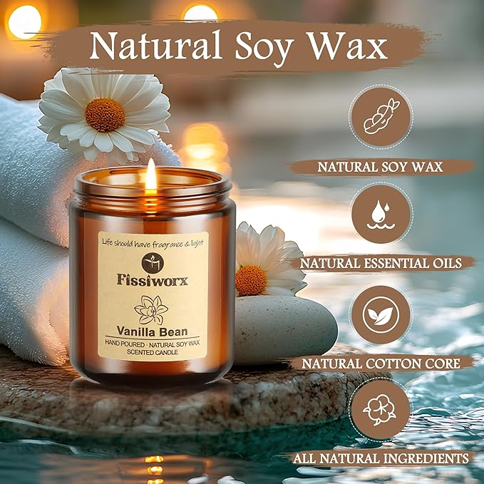 Scented Candle Set 4 Pack, Candle for Home Scented, Odor Eliminating, Stress Relief, 30oz, 220 Hours Long Lasting Soy Wax Gift Set for Women - Bloomnest