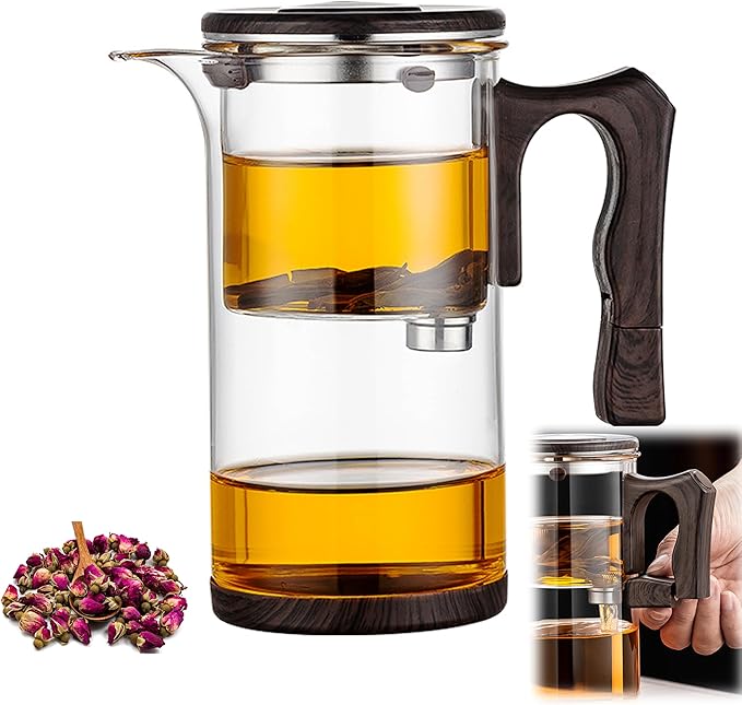 Tea Pot - 750ml/25.4oz Magic Witchcraft Glass Teapot with Strainer Loose Leaf Tea Innovative Water Separation Magnetic Teapot,Borosilicate Glass Tea Infuser Elegant Gift Packaging - Bloomnest