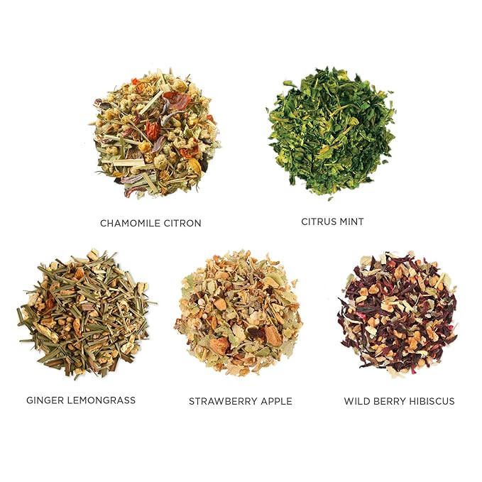 Tea Forte Herbal Tea Assortment Single Steeps Loose Leaf Premium Tea Gift Set Sampler, 15 Count 3 of Each Assorted Blends, Pre-Portioned Single Serve Pouches, Steeps 12 oz - Bloomnest